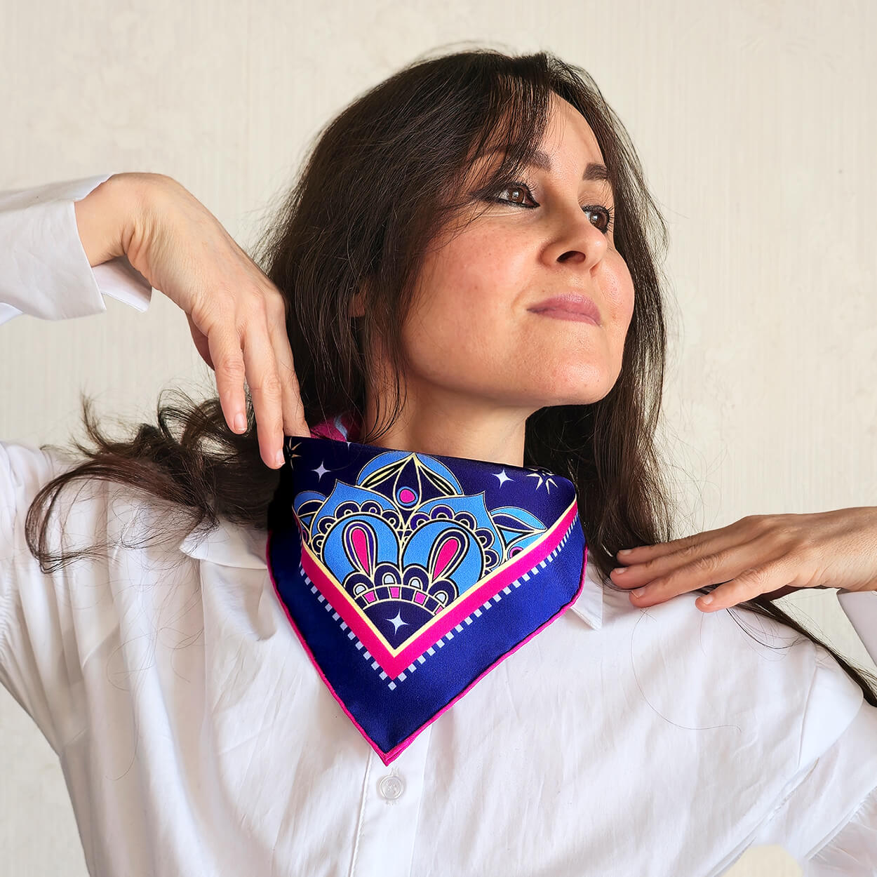 foulard en soie de qualité de confection Française