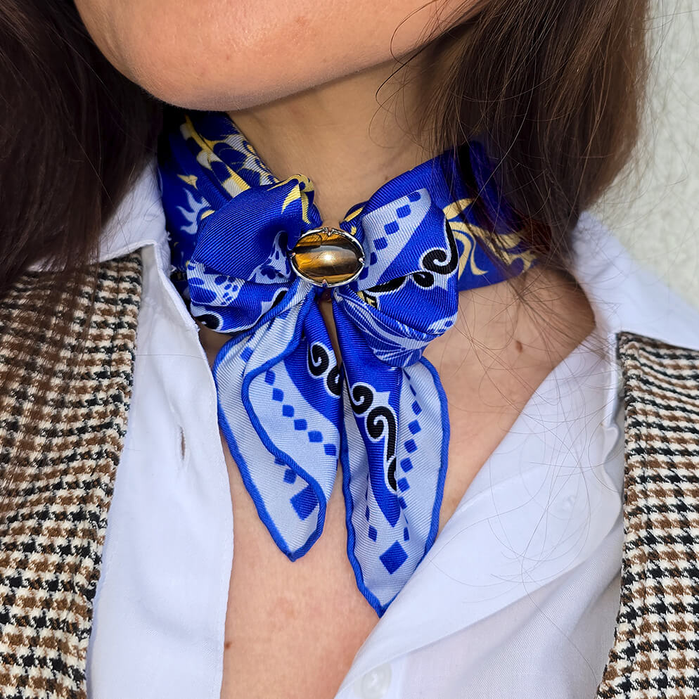  silk scarf  "The butterflies of the night" - Blue