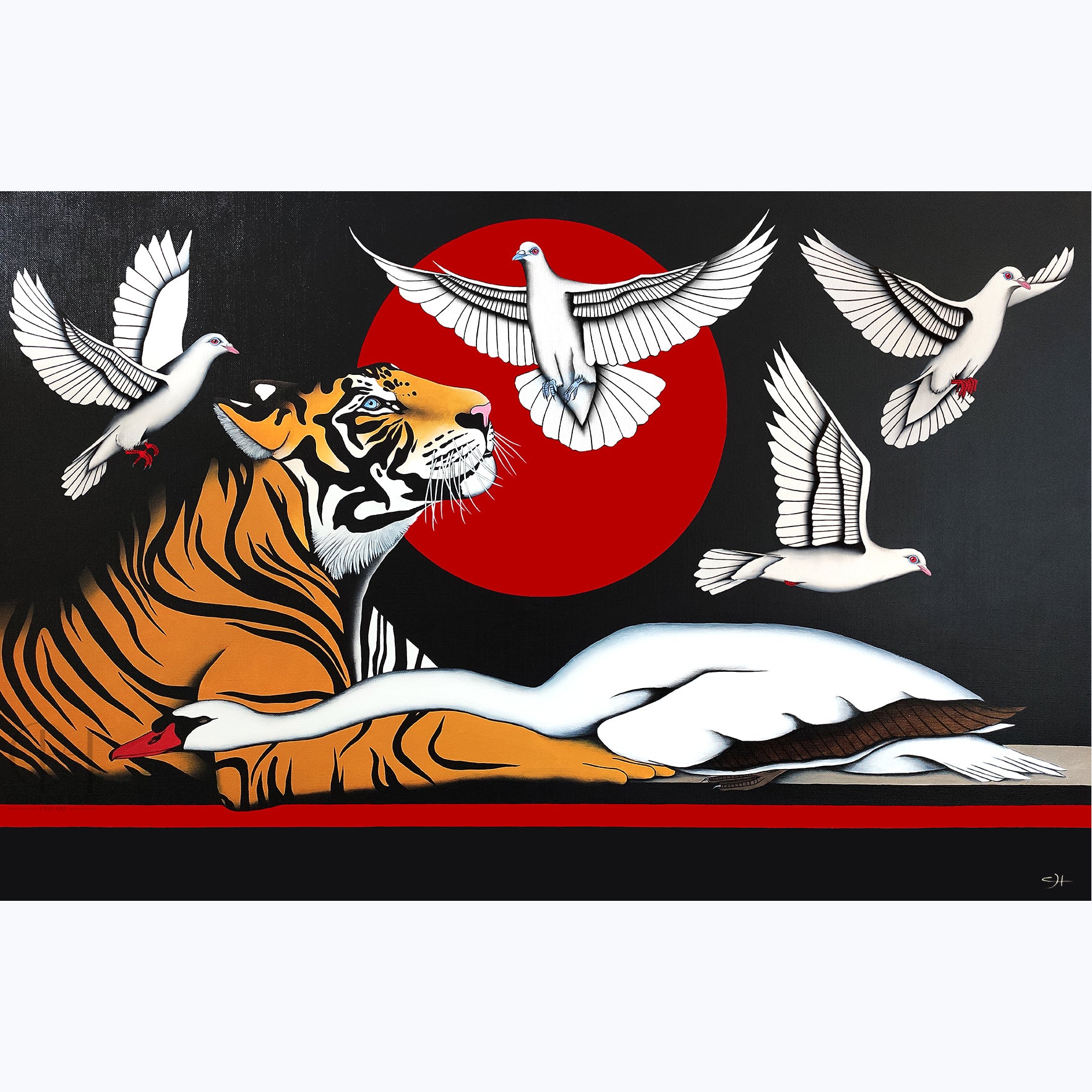 peinture originale à l'acrylique de l'artiste peintre caroline huet. 