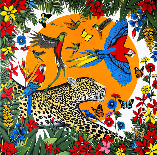 Peinture originale à l'huile  "Mon âme est un paradis" par l'artiste peintre française Caroline huet